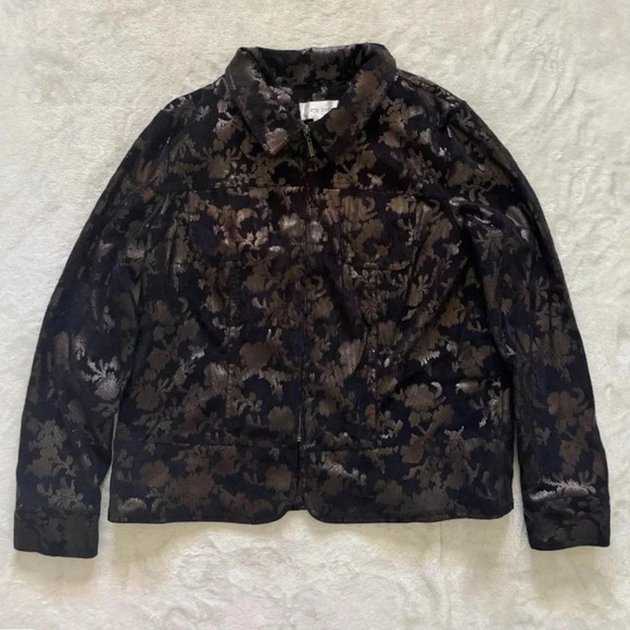 Vintage Jackets & Blazers - Vintage 90s Floral Grunge Bomber Jacket, Unisex